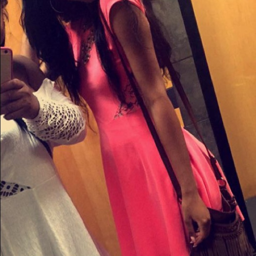 highlighter pink dress