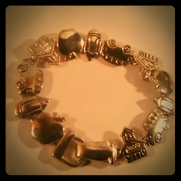 Silver Toned School Themed Bracelet - Picture 1 of 3
