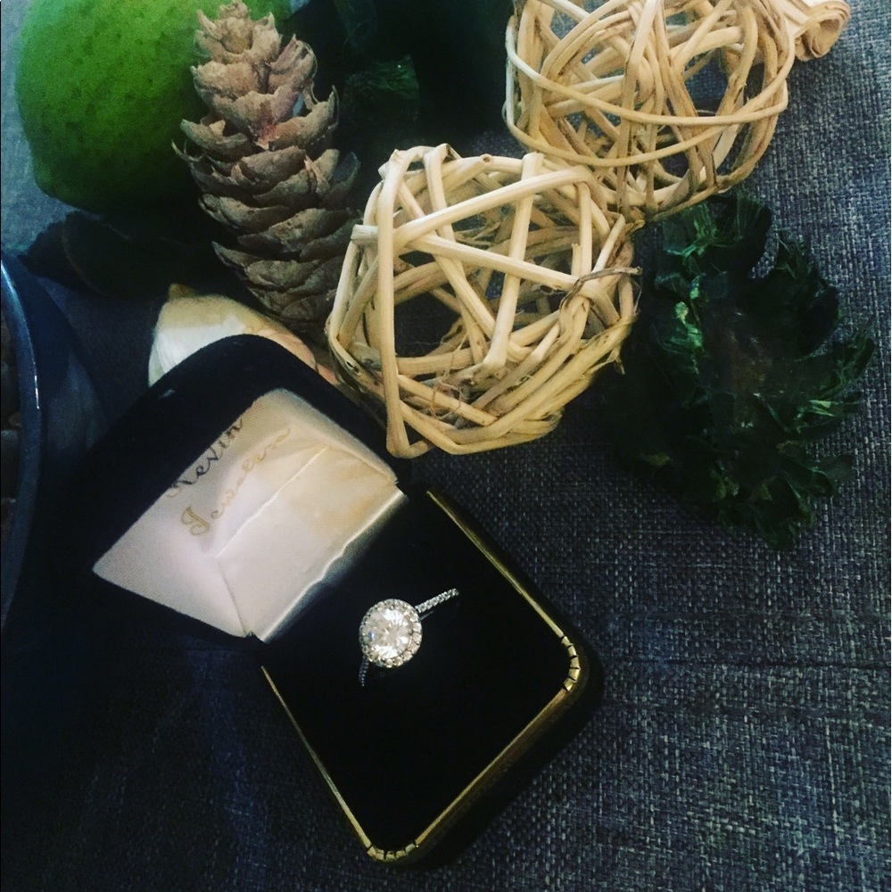 Custom diamond accented engagement ring.