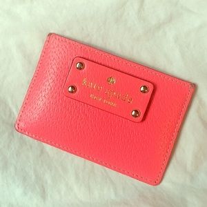 Kate Spade neon pink card holder