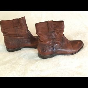 FRYE Anna Shortie Leather slouch ankle boots