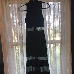 Long Black Panel Caché dress