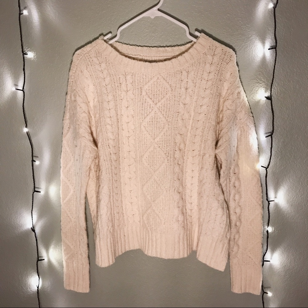 Knit white sweater