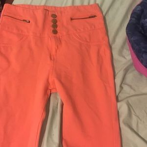 Peach High Waisted Jeggings Size M Fits S