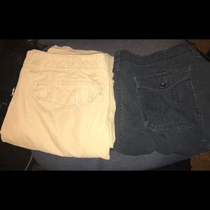 Tan and Black cargo shorts