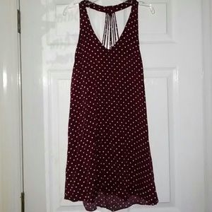 Burgundy Polka Dot Sun Dress