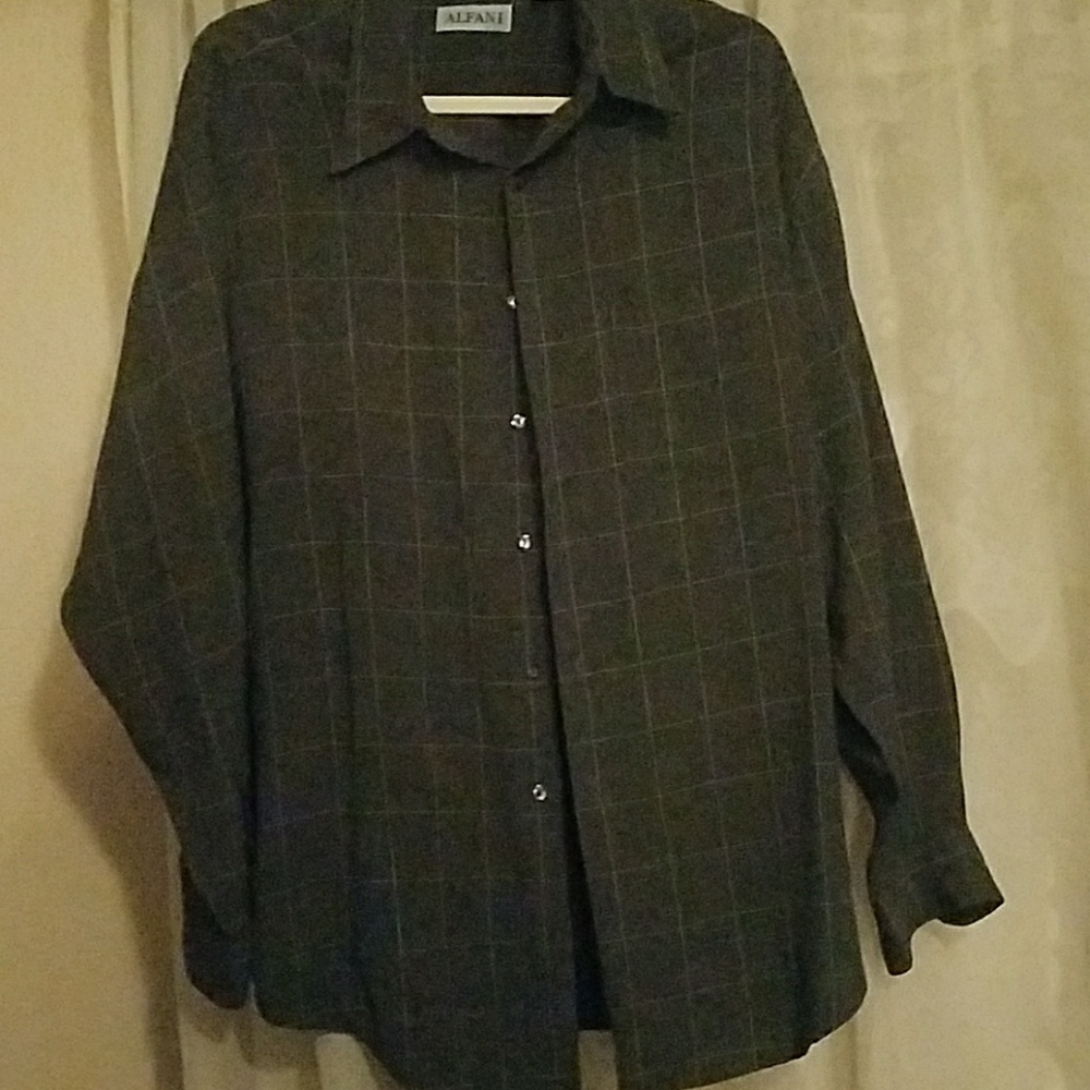 Mens Gray Button Down Shirt