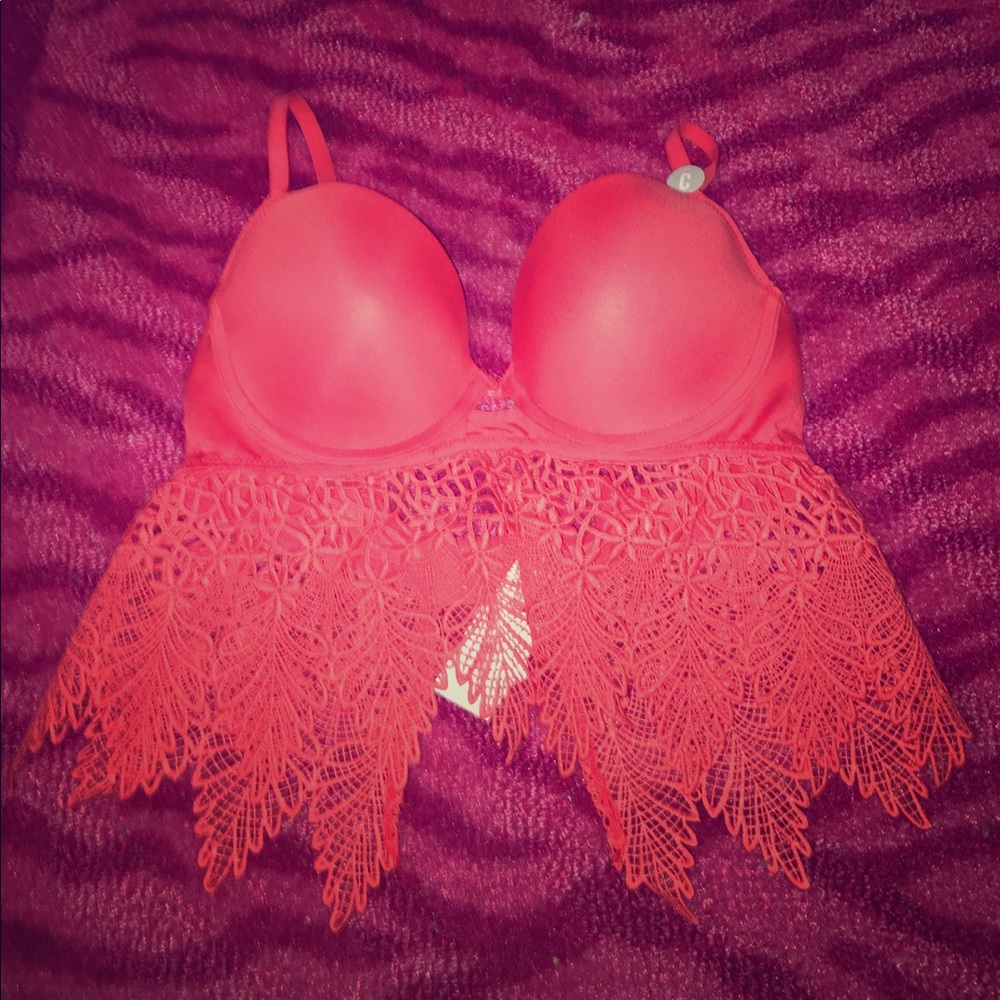Brand new with tags Coral orange lace bra