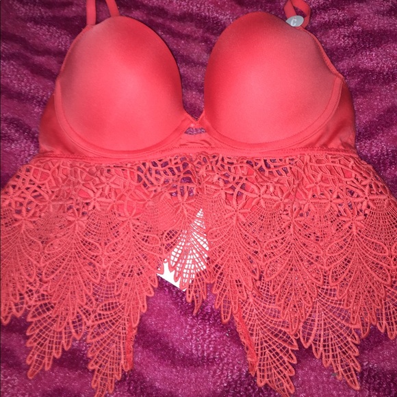Brand new with tags Coral orange lace bra - Picture 2 of 7