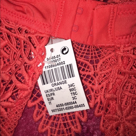 Brand new with tags Coral orange lace bra - Picture 4 of 7
