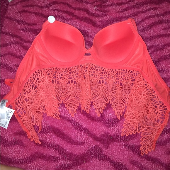 Brand new with tags Coral orange lace bra - Picture 5 of 7