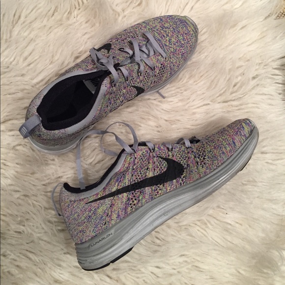 Nike Shoes - Nike Lunar 1 Flyknit in RARE Grey/Fuschia/Lime