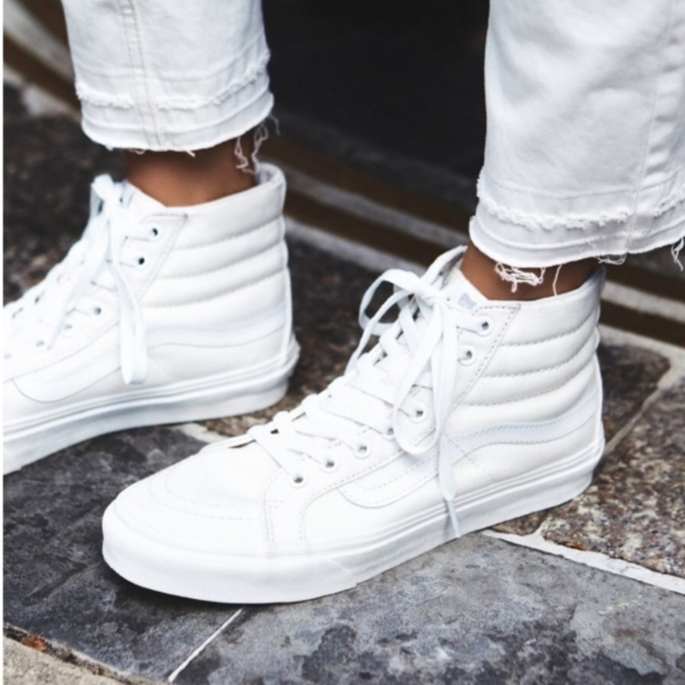 Hi top vans old skool white 7.5 classic slim - Picture 1 of 3