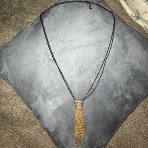 Stella & Dot Gun Metal & Gold Necklace