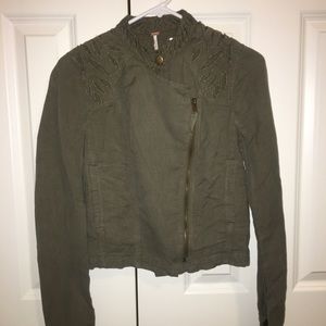 Free People Cutwork Moto Jacket