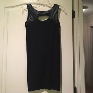 Black Pleather Bodycon Bebe Dress