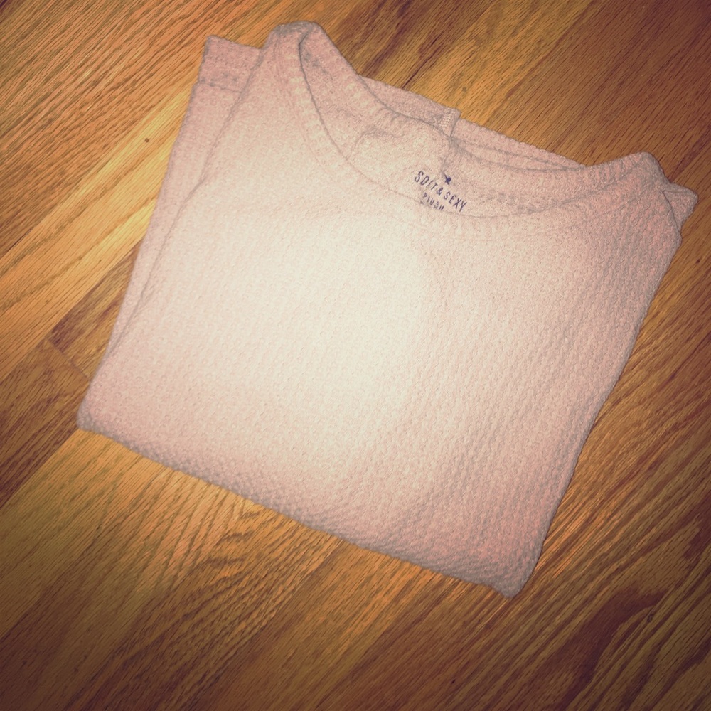 Cold shoulder ribbed sweater