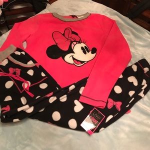 Minnie Mouse pajamas(Med) & Robe(L10-12