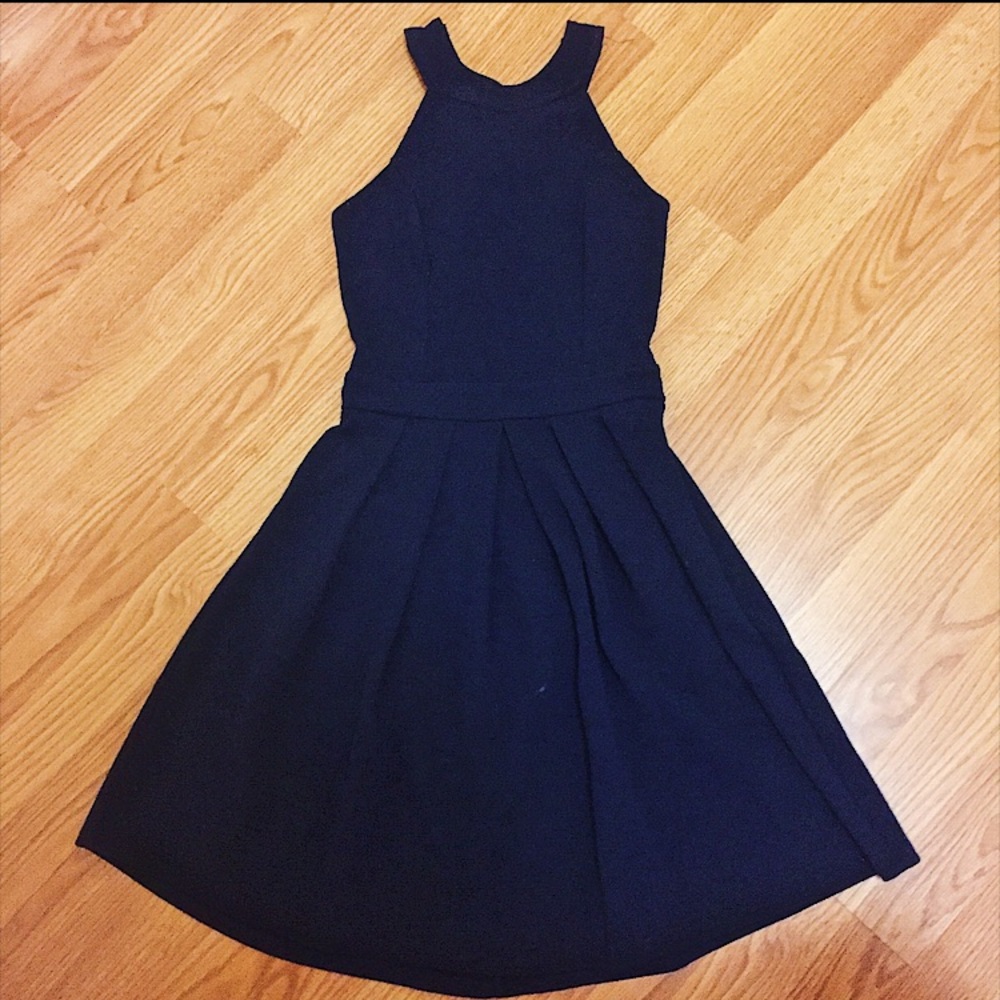 Navy Blue Sleeveless Dress, with Bow on back