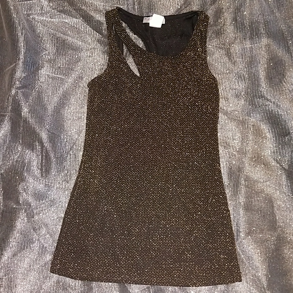 Black and gold cut out tank