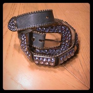 BB Simon hand made Italian leather Swarovski belt