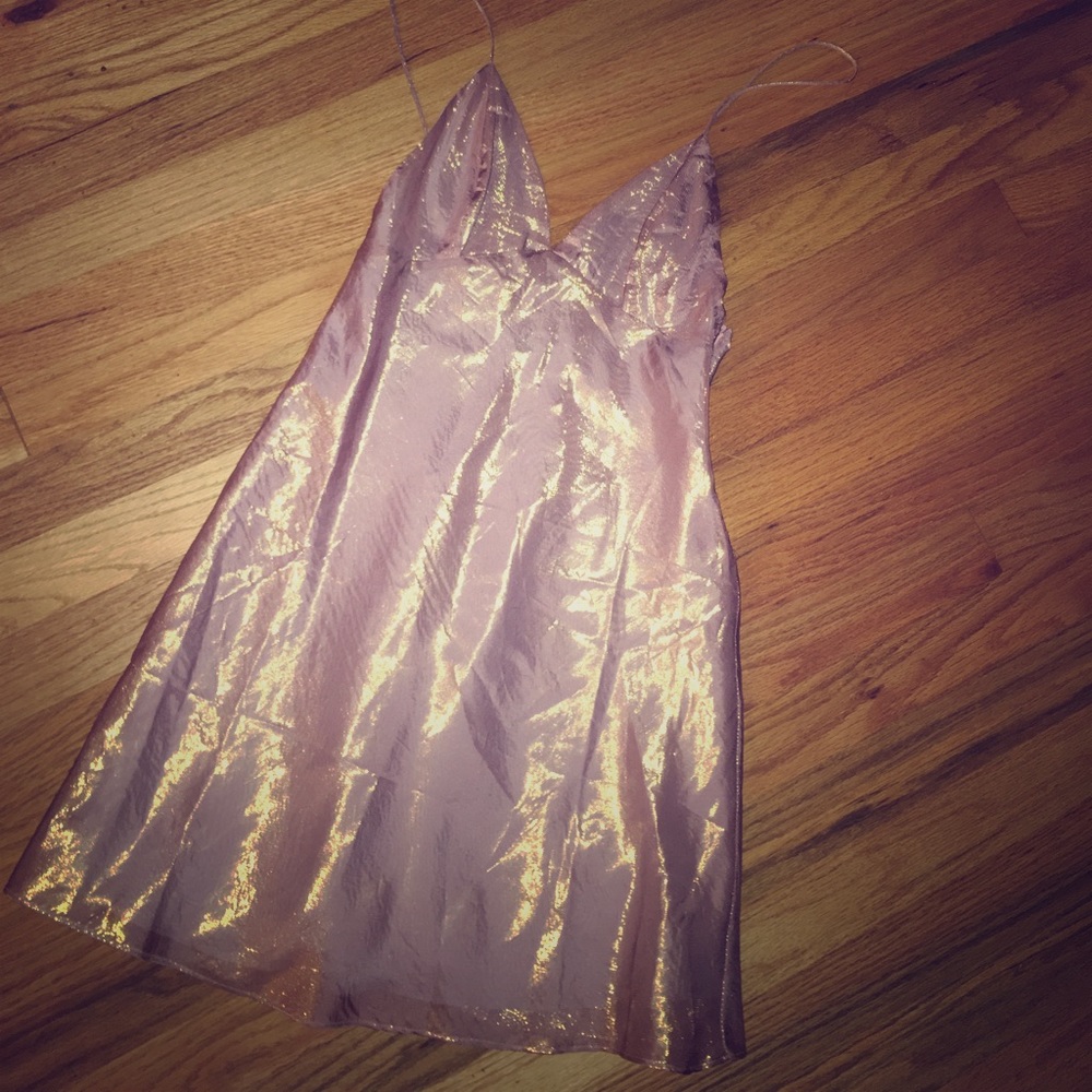 UO Kimchi Blue metallic sparkly slip dress