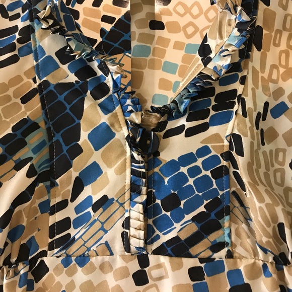 Banana Republic 100% Silk Patterned Blouse XS - Picture 4 of 6