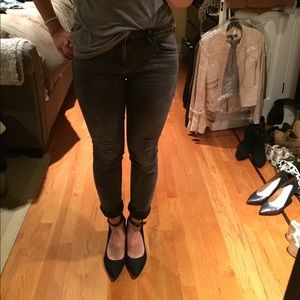 Mia Suede ankle winged pumps