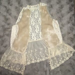 A'reve Fur/Lace Vest