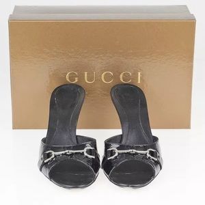 Gucci black Guccissima patent leather