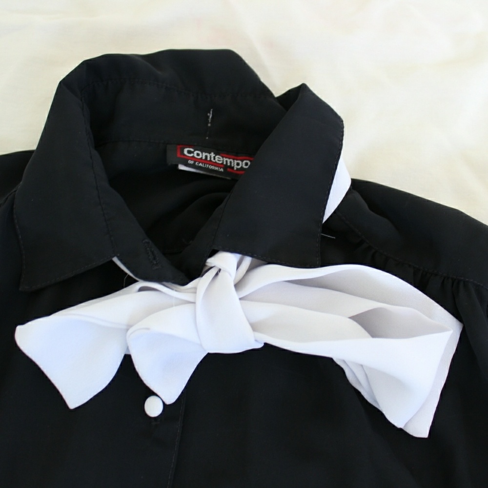 Black and white blouse