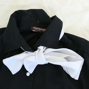 Black and white blouse