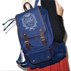Wildfox navy canvas backpack