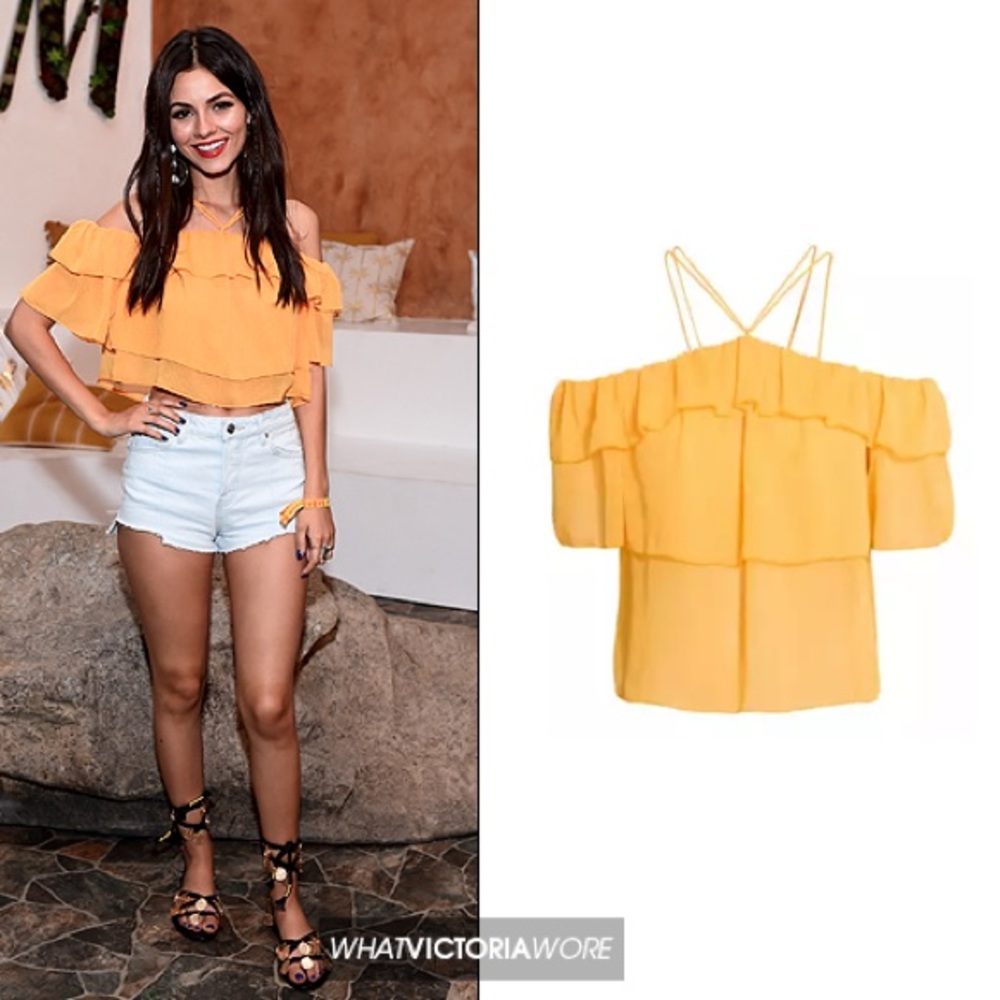 NWT Off Shoulder Ruffle Chiffon Top