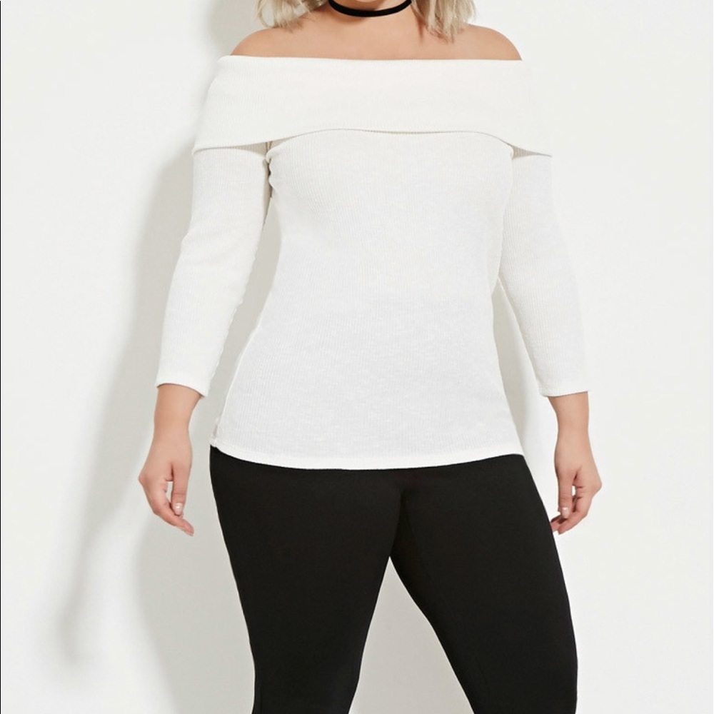 Forever 21+ white off the shoulder sweater