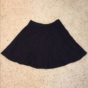 Black Lace Skater Skirt