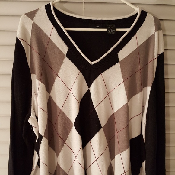 Woman's V Neck Argle Sweater Size 3X - Picture 2 of 5