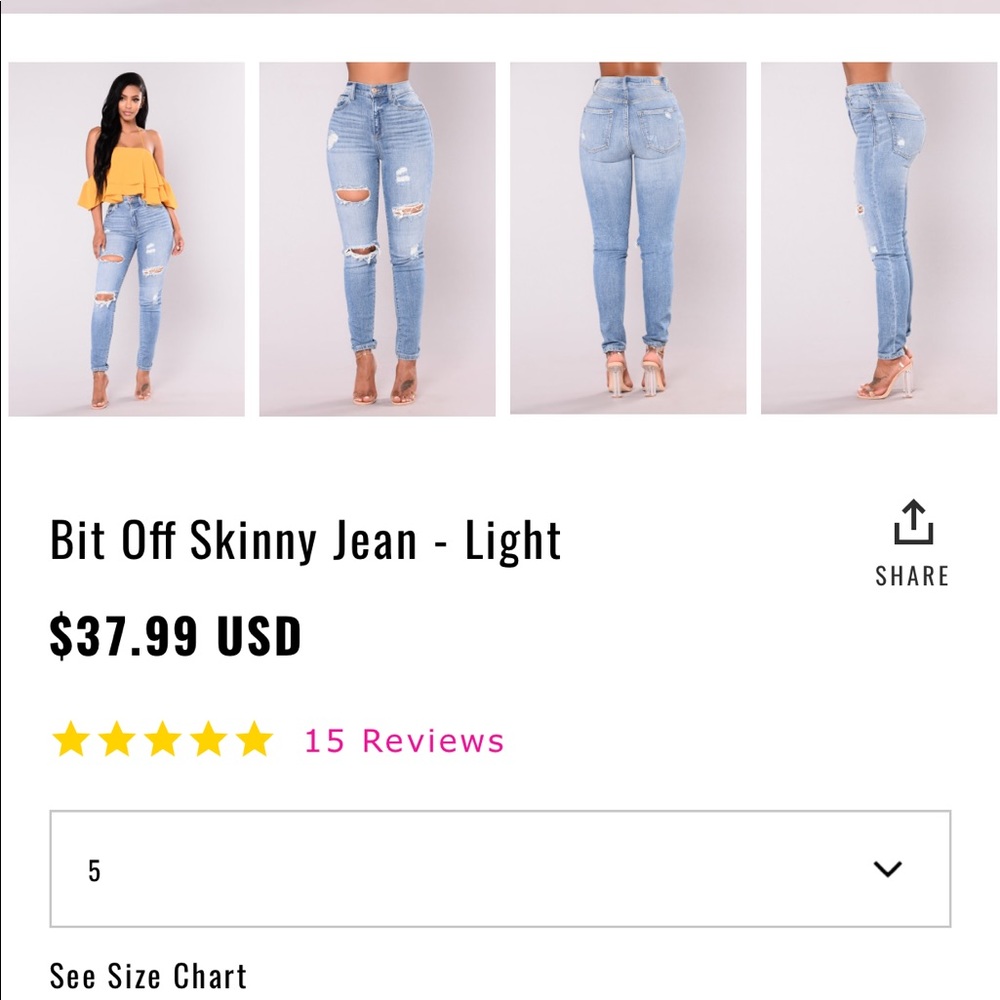 ISO Bit Off Skinny Jean Size 5