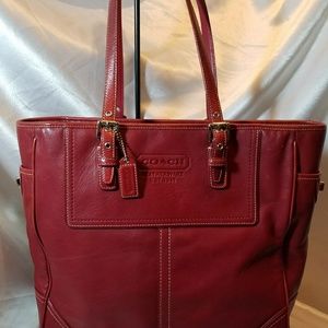 Coach XL True Red Leather Hampton Legacy Tote