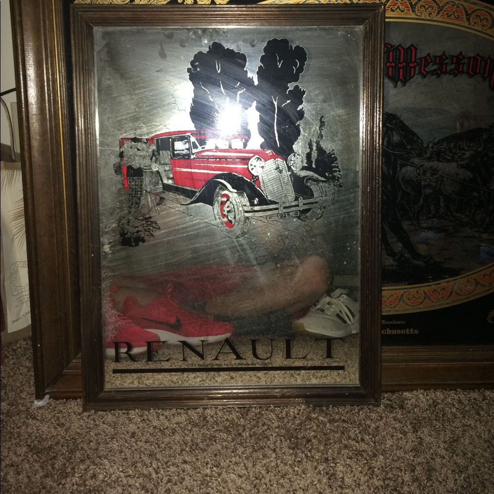 Antique Renault mirror, saloon style