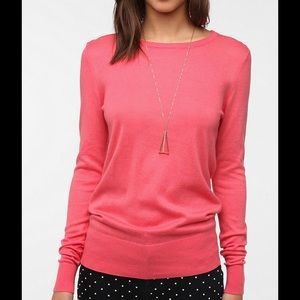 Urban outfitters pink coral cotton light sweater