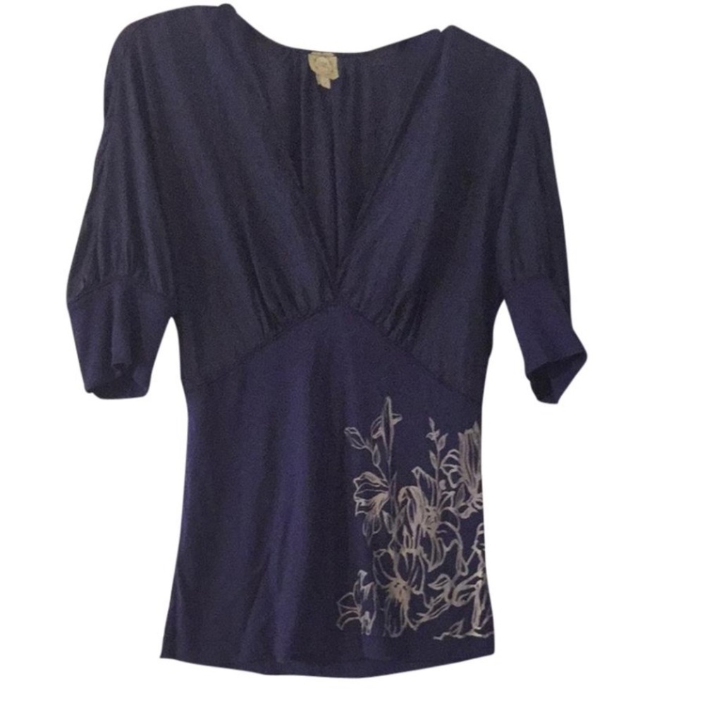 V neck silk top