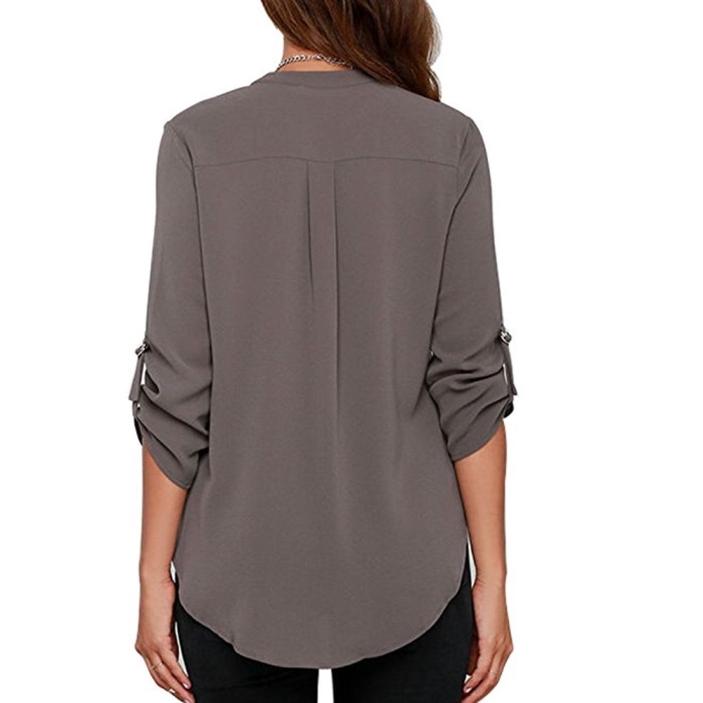 Sally solid loose sleeved top - Picture 4 of 8
