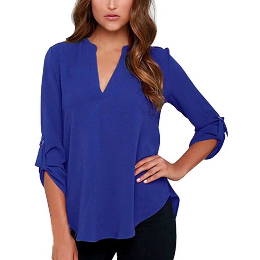 Sally solid loose sleeved top - Picture 6 of 8