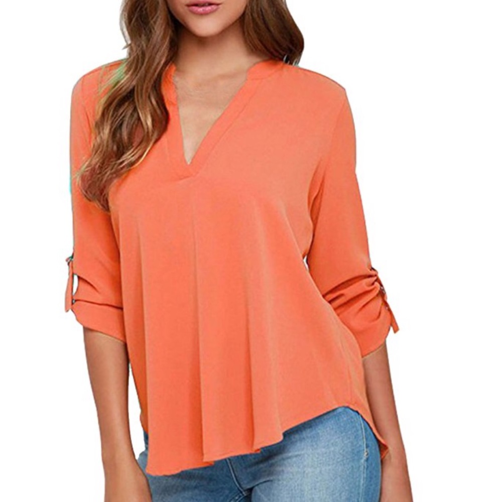 Sally solid loose sleeved top - Picture 7 of 8