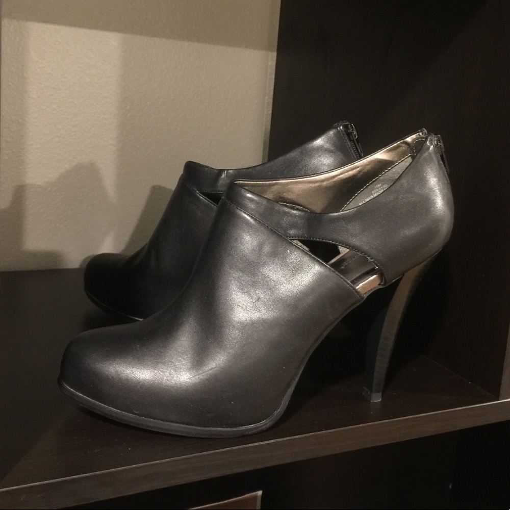Black Leather Booties
