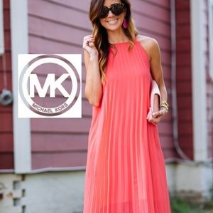 NWT Michael Kors Pleated Georgette Long Maxi Dress