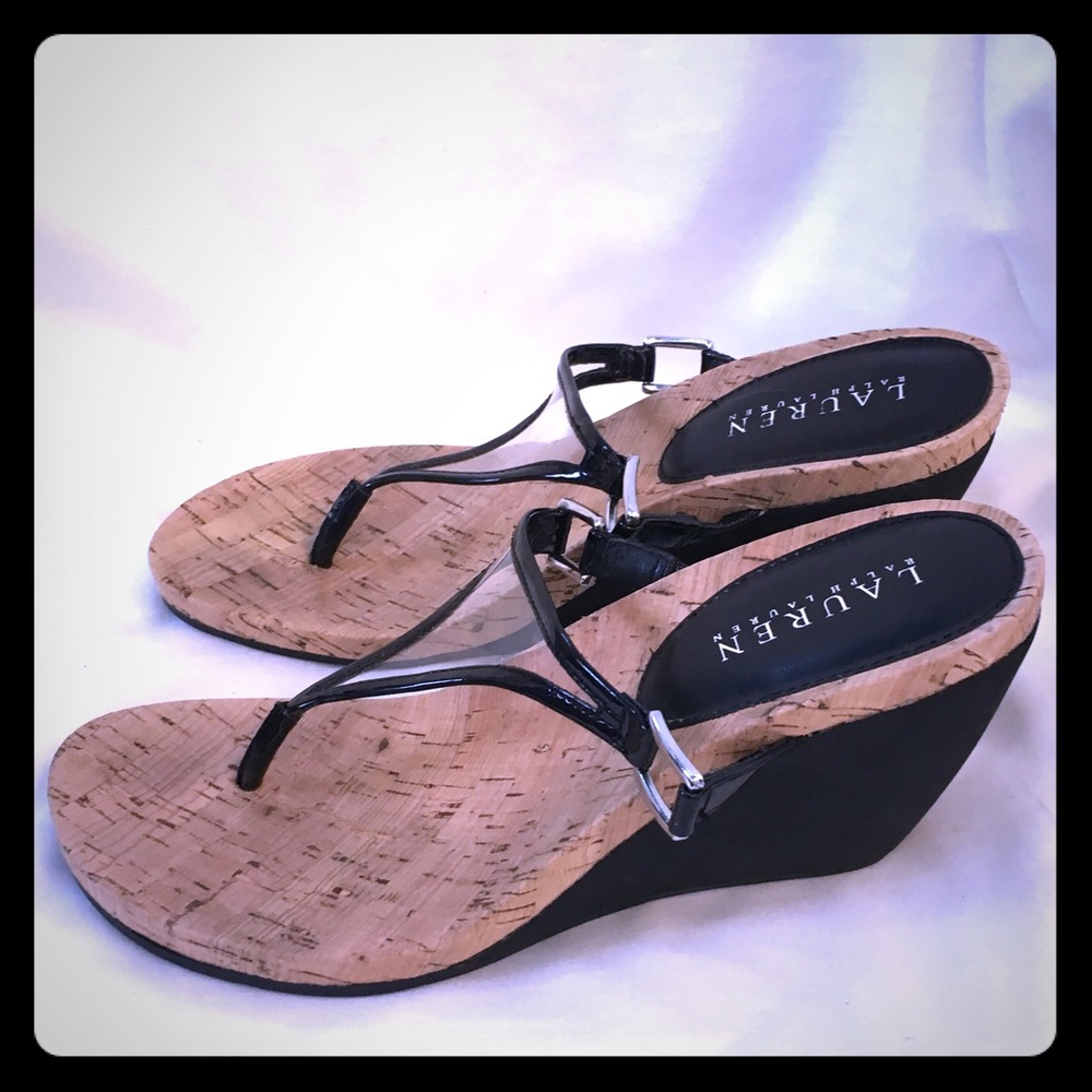 Ralph Lauren Cork Wedge Sandals