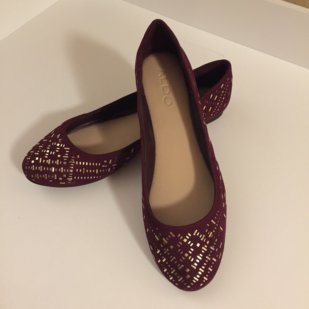 Burgundy Aldo Flats