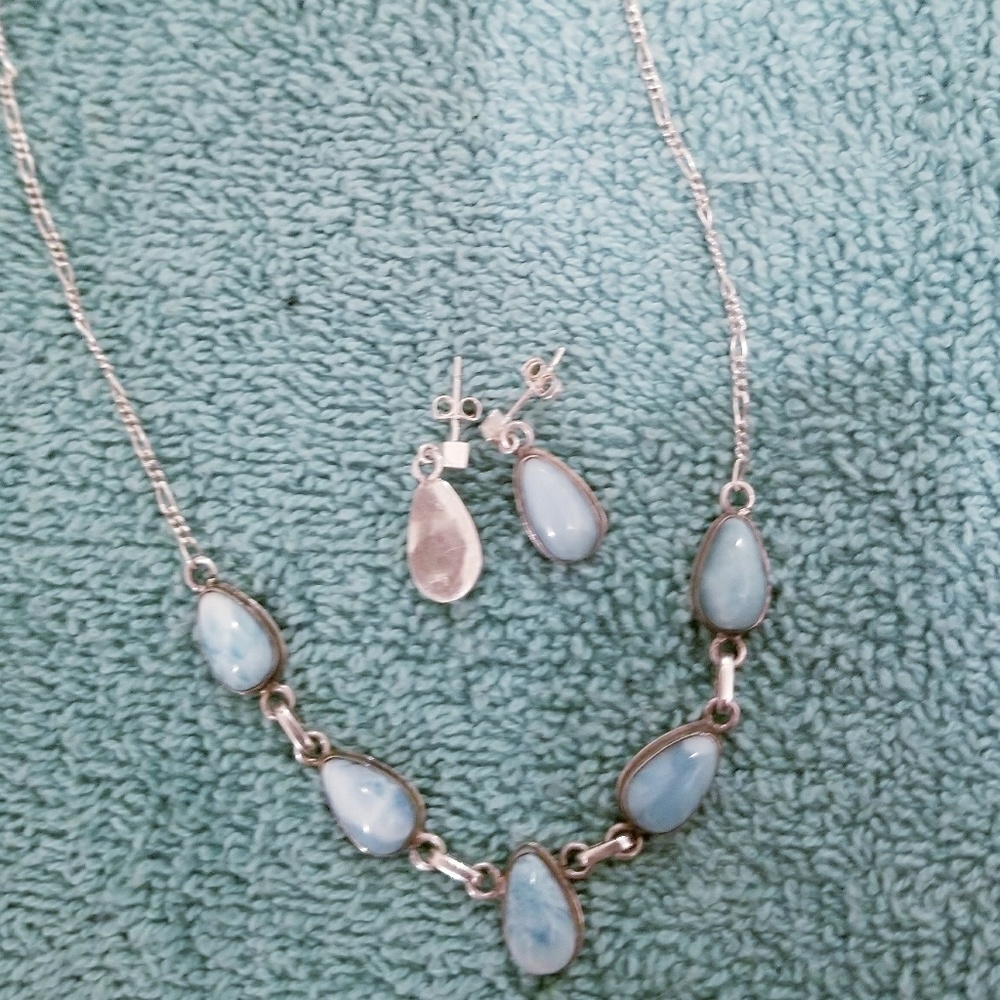 Sterling silver necklace and earring set